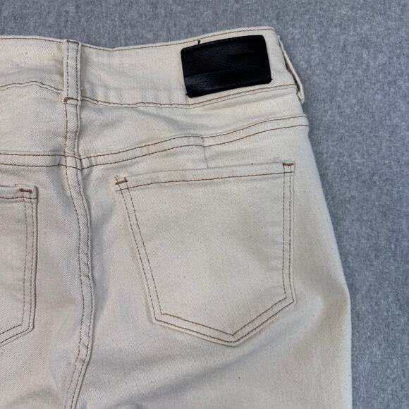 liT Kylie High Rise Curvy Skinny Ankle Jeans Womens Tan/Cream 6 Frayed Hem Work - Picture 8 of 12